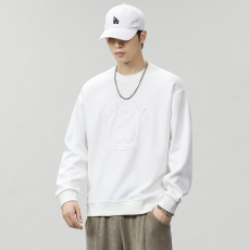 批发实拍2023秋季新款潮牌立体印花卫衣男宽松百搭圆领长袖休闲卫衣