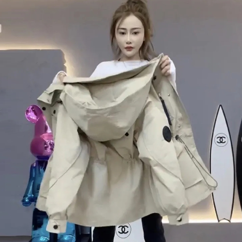 경관 그림 2026 봄 가을 새로운 여성 Parker 외투 중간 길이 외국 가스 자켓 여성 의류 작은 키