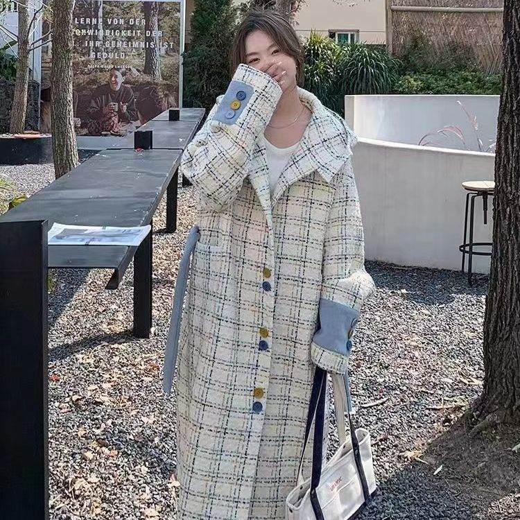 Xiaoxiang style woolen coat for women winter 2023 new Korean design niche hooded woolen coat