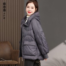 批发羽绒服女2025年冬季新款时尚<b class='q'>高端</b>白鸭绒秋冬品牌大码黑色短款外套