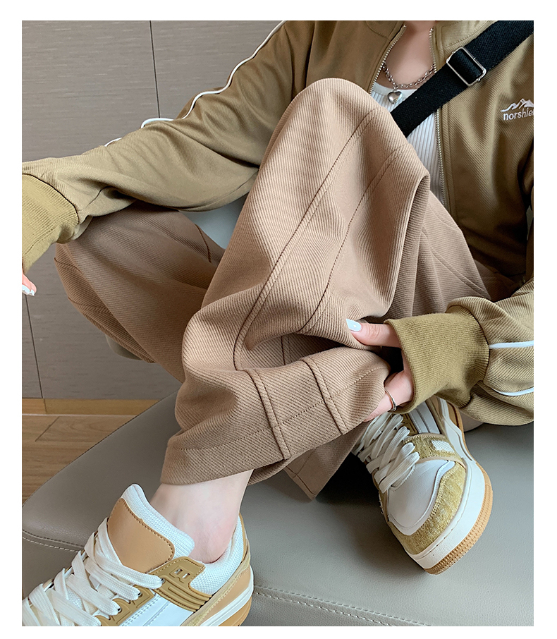 Official Photo Sports Pants Women's Autumn and Winter  New High Waist Drape Loose Straight Casual Pants Wide Leg Pants Trousers