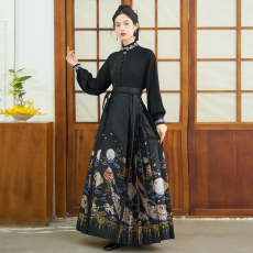 批发实拍原创织金马面裙女新中式上衣中国风汉服舞蹈演出服古风套装