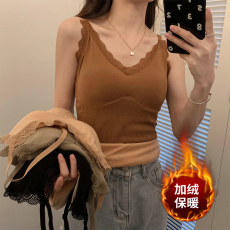 批发实拍实售价 秋冬胸垫花边背心透气显瘦加绒打底衫内衣抹胸