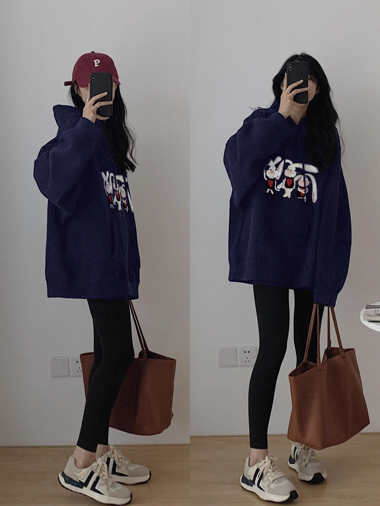 This year's popular and beautiful sweatshirts for women are autumn hoodies, navy bunny long-sleeved tops, hooded oversize jackets