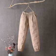 批发羽绒棉裤女2026春冬高腰修身显瘦加厚保暖大码女士小脚百搭灯笼裤