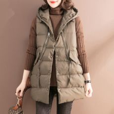 批发马甲女冬季2025新款韩版中长款时尚大码保暖显瘦马夹坎肩背心外套