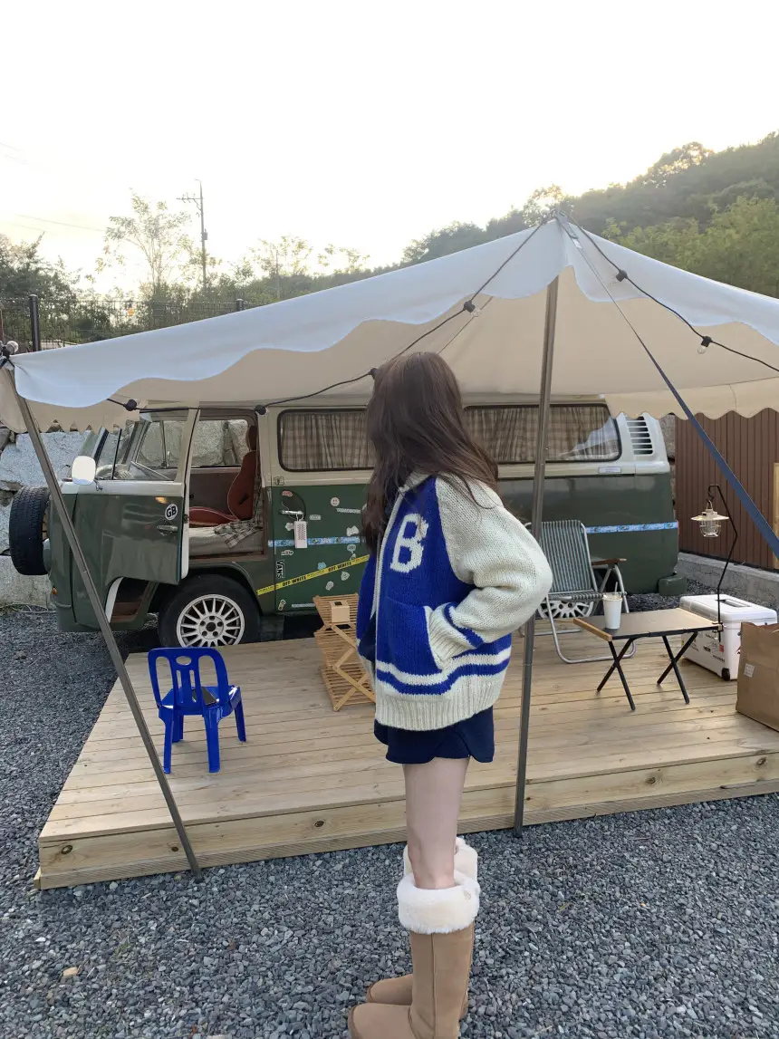 여성용 카라 라운드 넥 니트 가디건 상세 이미지 9