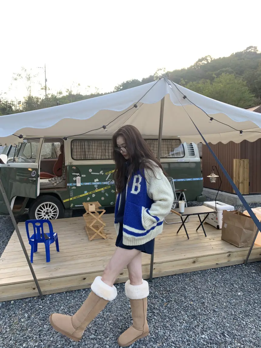 여성용 카라 라운드 넥 니트 가디건 상세 이미지 10