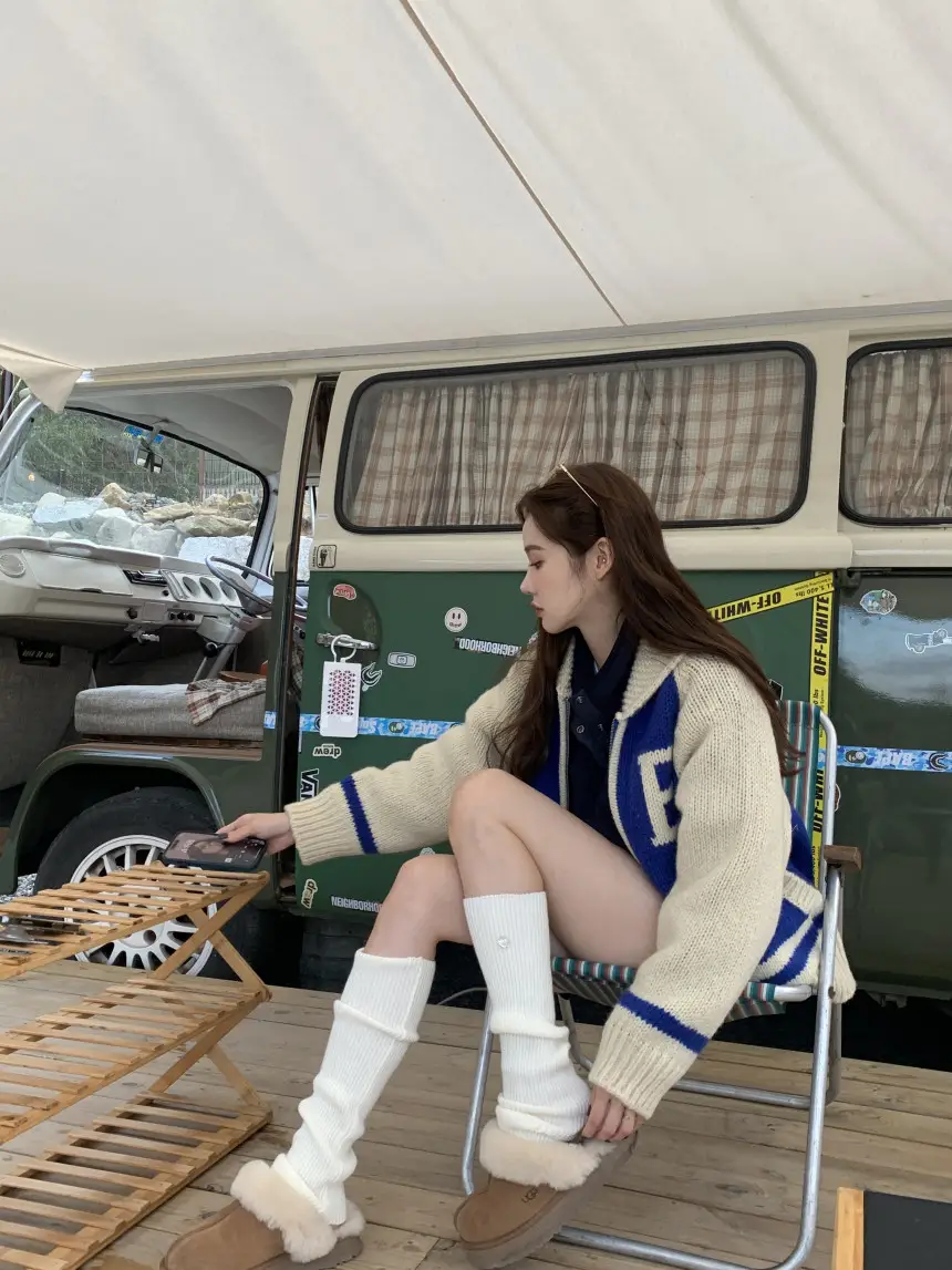 여성용 카라 라운드 넥 니트 가디건 상세 이미지 18