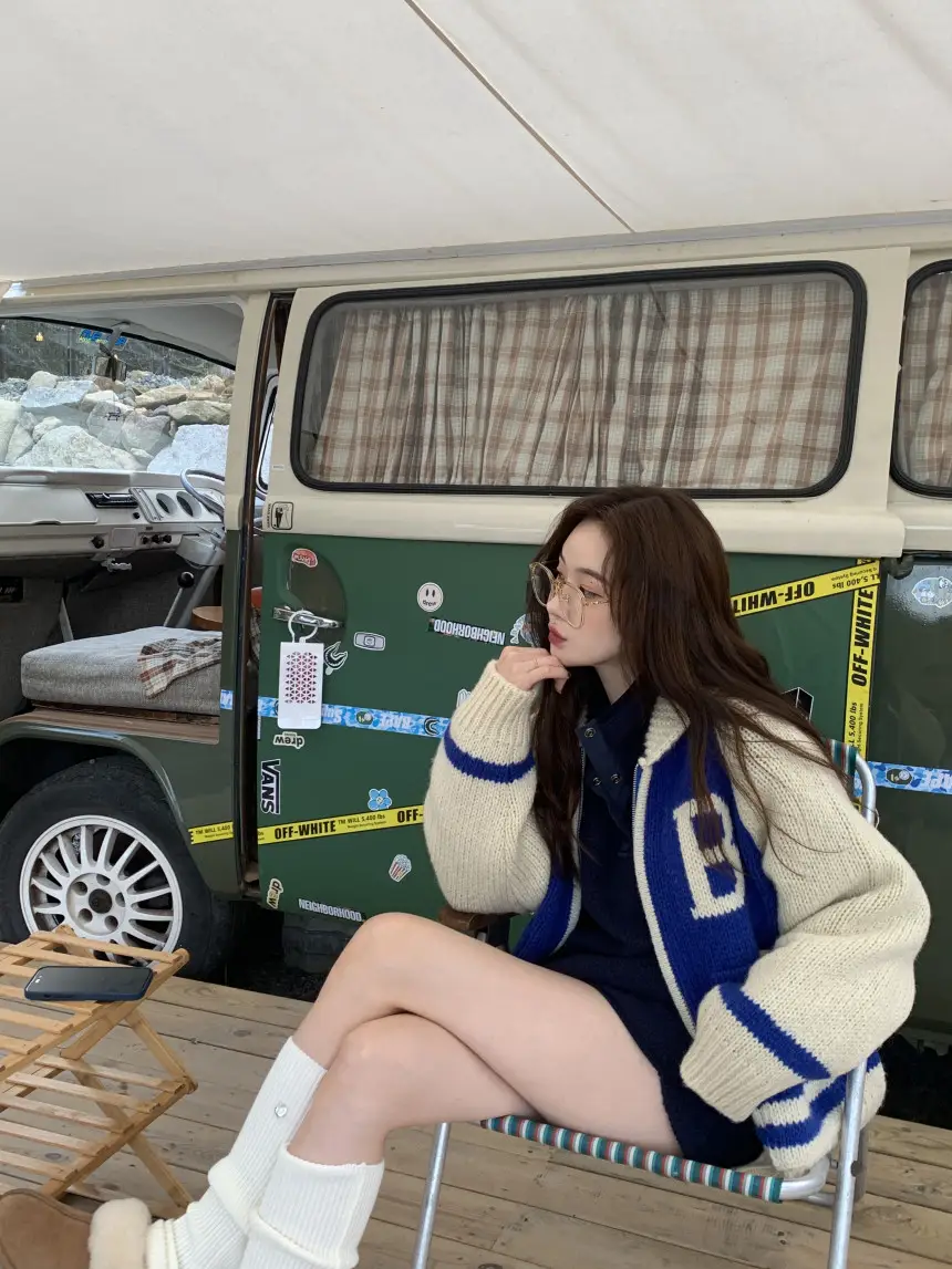 여성용 카라 라운드 넥 니트 가디건 상세 이미지 20
