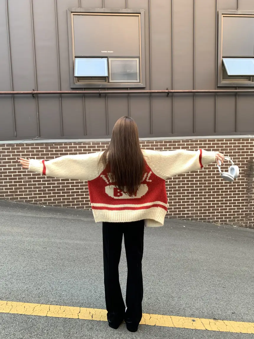 여성용 카라 라운드 넥 니트 가디건 상세 이미지 24
