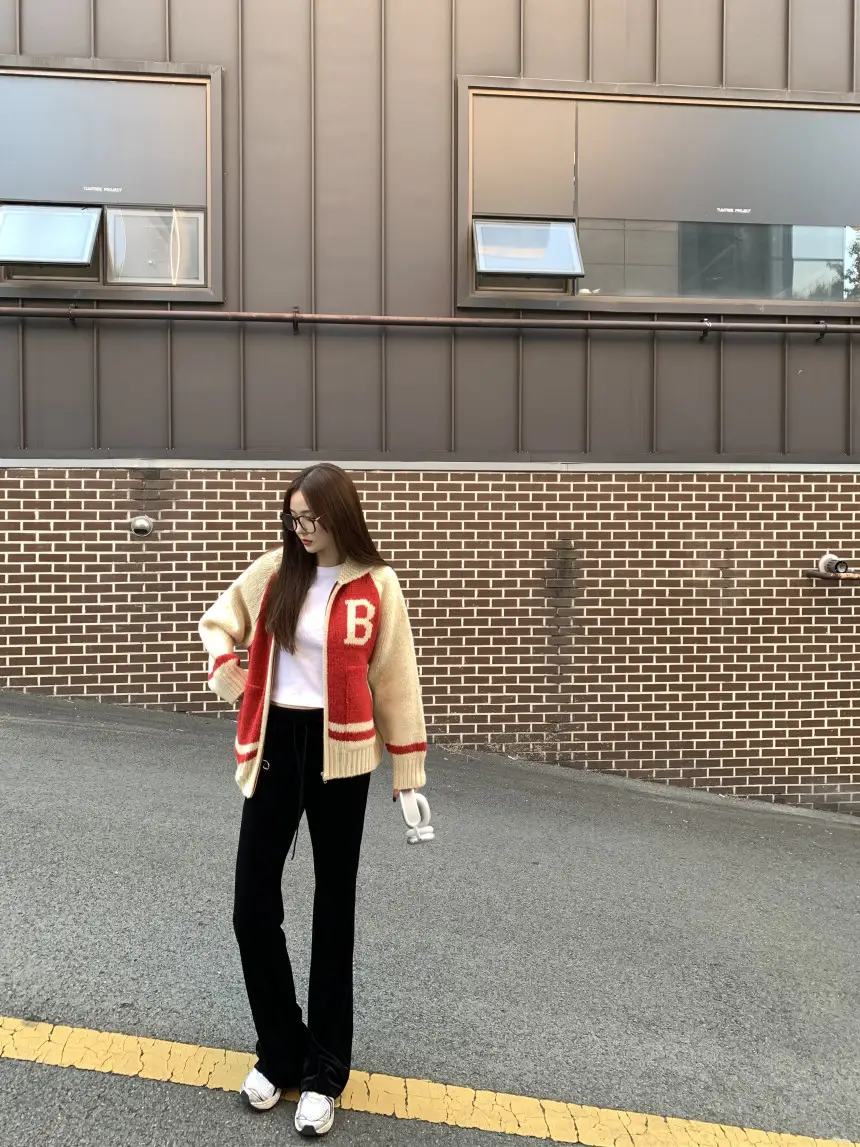 여성용 카라 라운드 넥 니트 가디건 상세 이미지 26