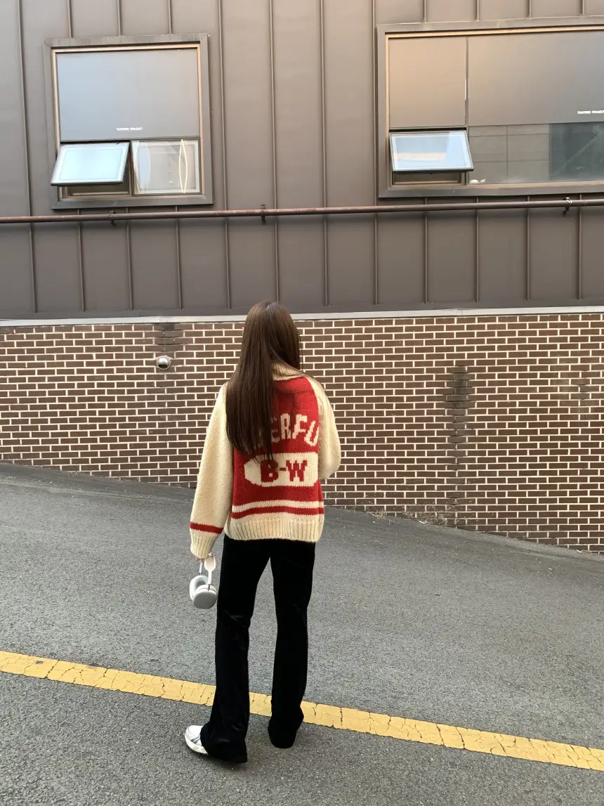 여성용 카라 라운드 넥 니트 가디건 상세 이미지 28