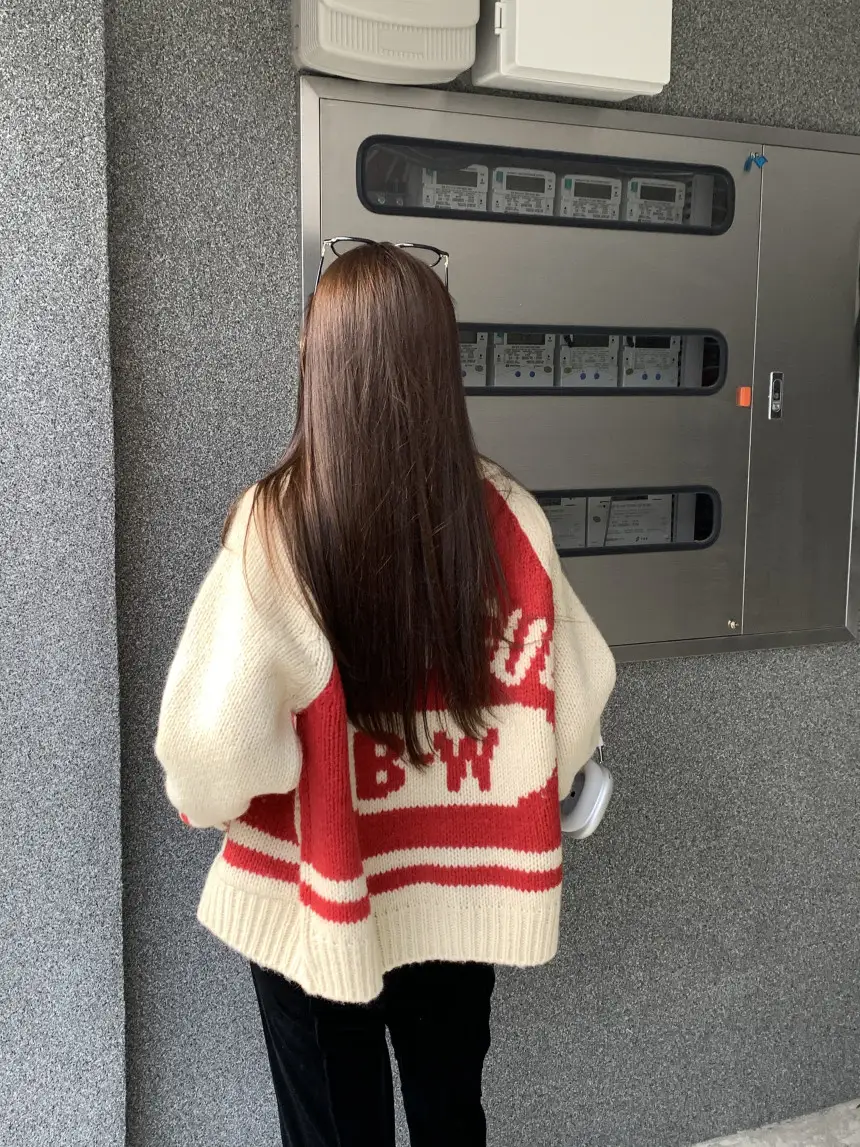 여성용 카라 라운드 넥 니트 가디건 상세 이미지 33