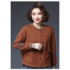 批发大码妈妈装外套女2023秋冬季韩版宽松休闲棒球服文艺百搭夹克上衣