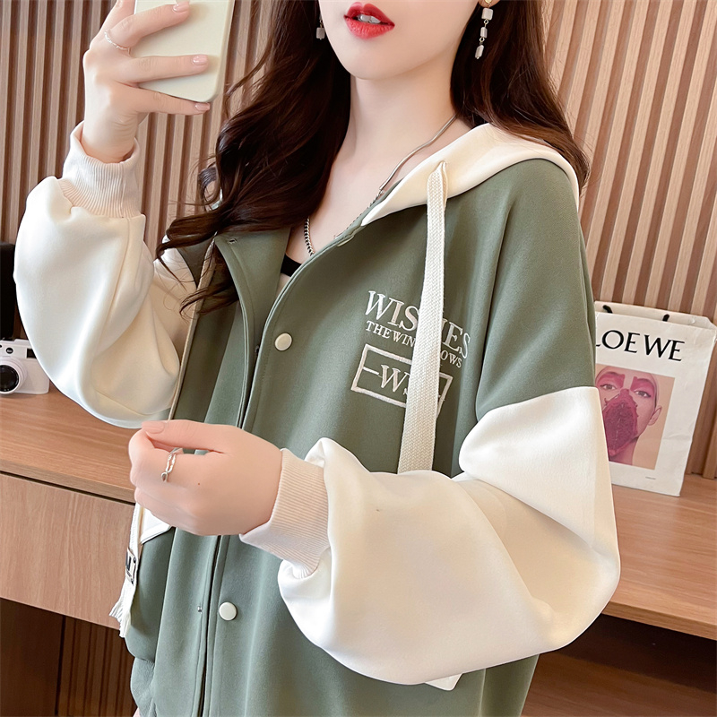 First real shot of imitation cotton Chinese cotton composite milk silk baseball uniform autumn and winter sweatshirt design baseball uniform for women