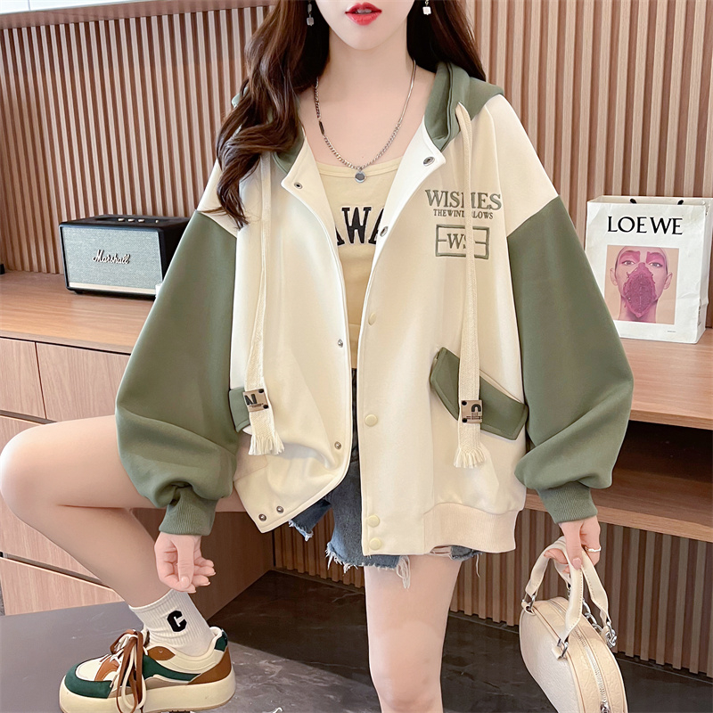 First real shot of imitation cotton Chinese cotton composite milk silk baseball uniform autumn and winter sweatshirt design baseball uniform for women