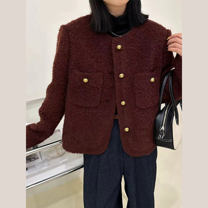 短款外套女春秋2023新款羊羔毛小個子香風高級感超好看秋冬季