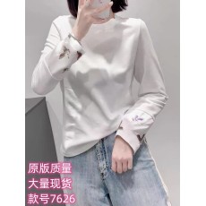 批发一线<b class='q'>品牌</b>折扣捡漏国风刺绣纯棉内搭配马甲穿简约休闲t恤上衣女