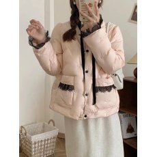 批发冬季新款式羽绒服蕾丝高端品质货口袋装饰漂亮<b class='q'>中长款</b>保暧防寒轻薄