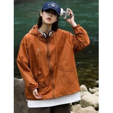 批发连帽防晒宽松户外机能冲锋衣登山防晒外套女装