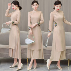 批发改良版<b class='q'>旗袍</b><b class='q'>新款</b>2026<b class='q'>新款</b>少女复古气质连衣裙粉色长袖茶服秋季古法