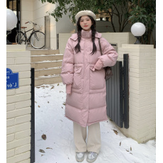 批发<b class='q'>韩</b>版新款长款连帽棉服男女2023冬季设计感加厚保暖过膝棉袄外套潮