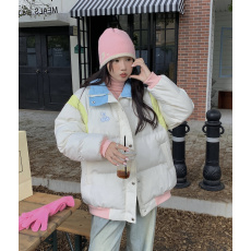 批发甜美刺绣设计加厚棉服外套男女2023冬季新款防寒保暖面包服棉衣潮