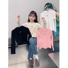 批发女童德绒打底衫<b class='q'>秋</b>冬新款儿童长袖T恤洋气宝宝内搭半高领打底上衣