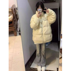 批发美式潮牌立领字母刺绣加绒加厚棉衣棉服2023冬新款情侣上衣外套潮