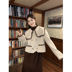 批发实拍实价 秋冬减龄不规则毛呢羊绒小香风外套针织<b class='q'>连衣裙</b>套装