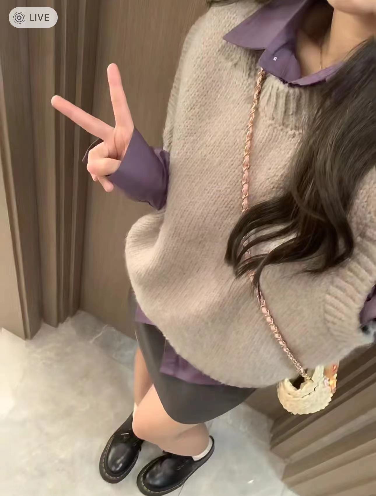 Retro round neck sweater vest autumn  new women's loose temperament simple sleeveless lazy style sweater