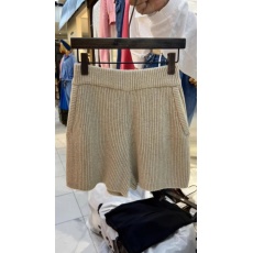 批发<b class='q'>韩国</b>东大门2024秋装新款纯色松紧高腰口袋外穿针织休闲阔腿短裤女
