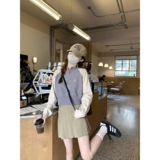 批发抖音天猫质量撞色小众半高领拉链针织衫设计感小众别致女套头上衣