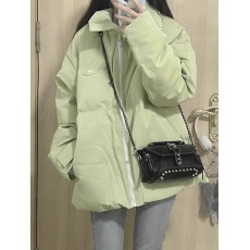 批发浅绿色<b class='q'>小清新</b>棉衣棉服男女外套冬季2023加厚小众oversize面包服潮
