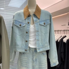 批发韩国东大门2025秋冬新款蓝色牛仔长袖外套女装小个子短款开衫上衣