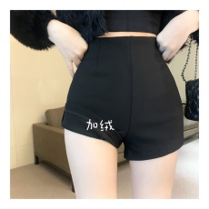 批发实拍实价 黑色加绒短裤女弹力外穿紧身<b class='q'>包臀</b>秋冬打底高腰辣妹靴裤