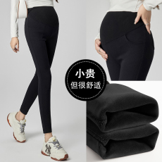 批发实拍孕妇打底裤外穿春秋加绒牛仔紧身铅笔高腰<b class='q'>弹力</b>小脚小黑裤秋冬