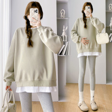 批发实拍 春秋款孕妇装刺绣工艺印花宽松孕妇卫衣宽松孕妇上衣