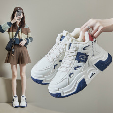 批发<b class='q'>韩版</b>新款加绒高帮老爹鞋女休闲鞋