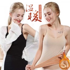 批发好质量--爆款秋冬加绒加厚吊带保暖<b class='q'>背心</b>女士无缝<b class='q'>塑</b><b class='q'>身</b>打底保暖内衣