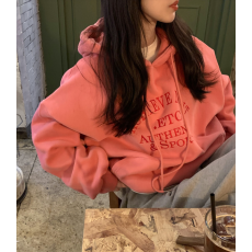 有货 韩国ins 气质百搭英文字母连帽加绒卫衣。