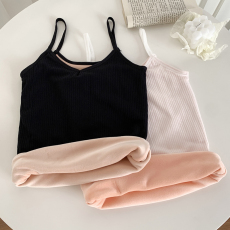 批发特价不减 冬季韩版内搭吊带女加绒加厚保暖打底无袖打底