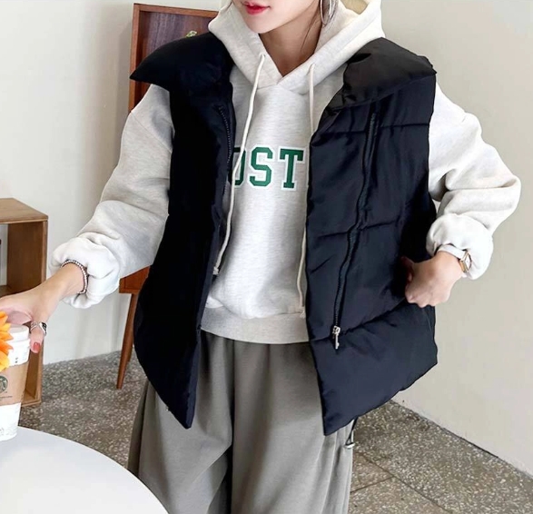한국 스타일 가을 겨울 새로운 디자인 센스 면 의류 베스트 레트로 chic 캐주얼 빅 사이즈 루즈핏 면 옷 재킷 조끼 여성