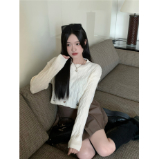 批发实拍实价宽松圆领毛衣女秋冬新款小个子慵懒风针织衫内搭打底上衣