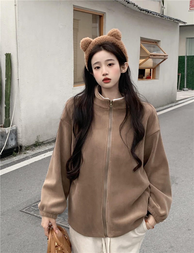 Actual shot ~  autumn and winter new warm double-sided Ollie velvet jacket for women outdoor zipper fleece cardigan