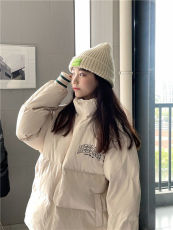 港风复古加厚保暖字母拼接面包服棉衣女学生冬季韩版棉袄棉服外套