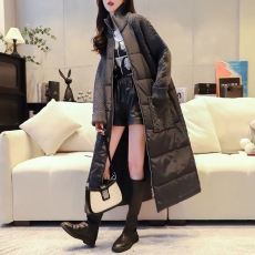 批发现货 孕妇装拼接毛衣外套2023新款秋冬季宽松慵懒风长款过膝开衫