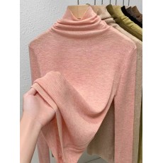 批发高领羊毛柔软打底衫女秋冬款保暖内搭针织衫修身显瘦<b class='q'>长袖</b>上衣