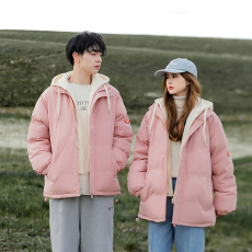 批发新爆款秋<b class='q'>冬</b>棉衣情侣<b class='q'>冬</b>季外套假两件潮牌韩版棉服连帽加厚棉服潮流